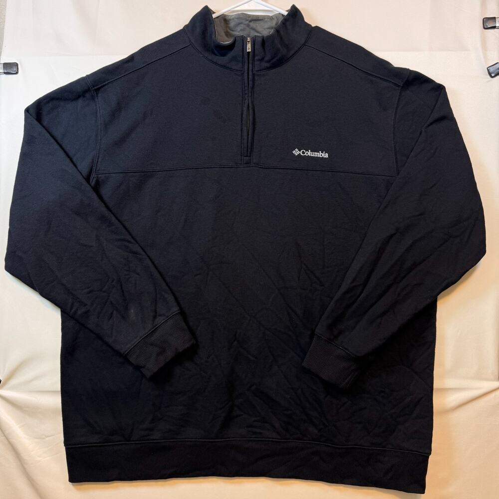 Columbia Hart Mountain II Half Zip Sweatshirt Mens Black Size XXL 2XL